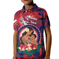 Personalised Samoa Mother's Day Kid Polo Shirt I Love You Mom DT04 Kid Red - Polynesian Pride