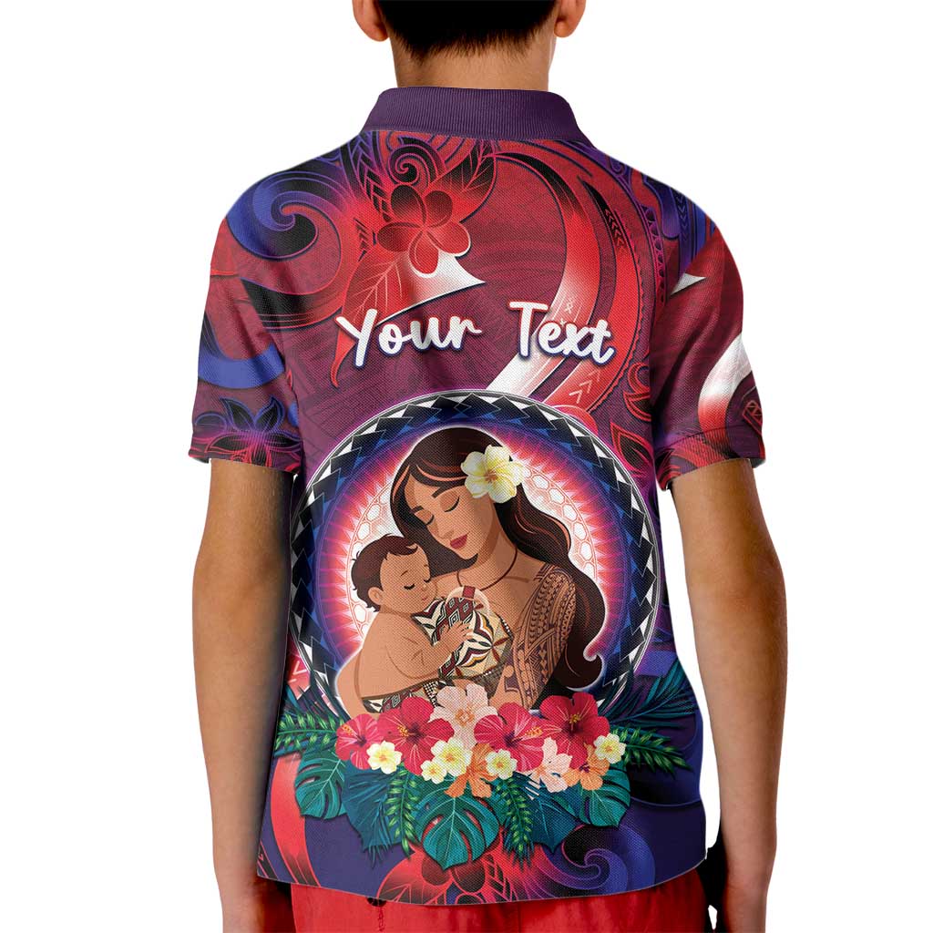 Personalised Samoa Mother's Day Kid Polo Shirt I Love You Mom DT04 - Polynesian Pride