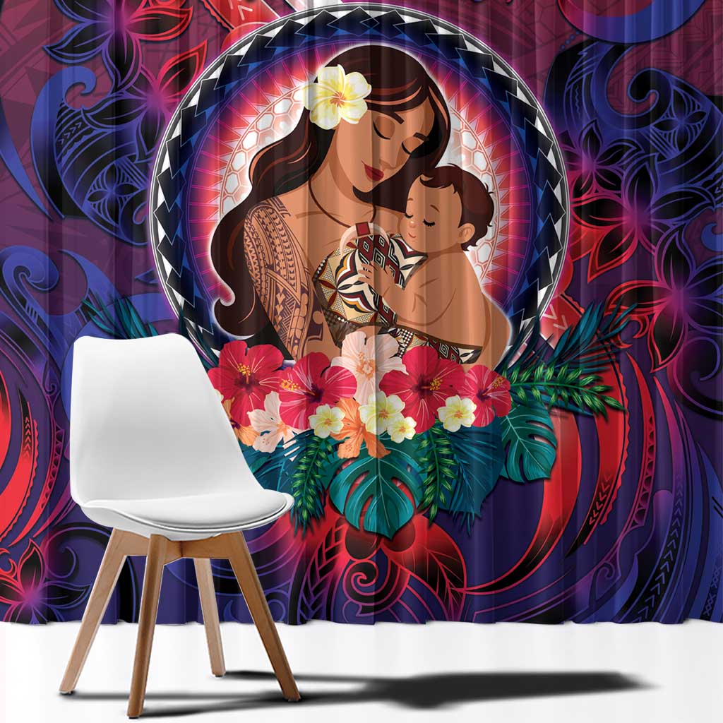Samoa Mother's Day Window Curtain I Love You Mom DT04 - Polynesian Pride