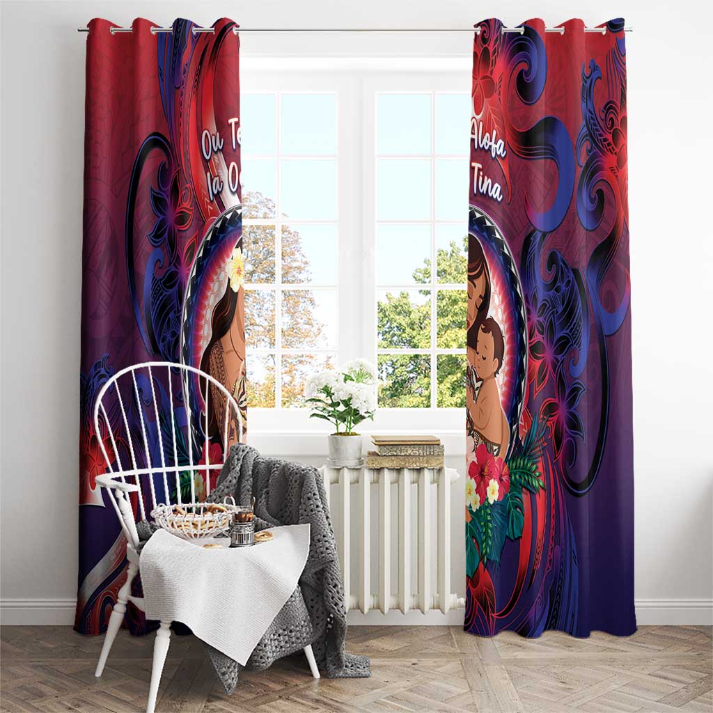 Samoa Mother's Day Window Curtain I Love You Mom DT04 - Polynesian Pride