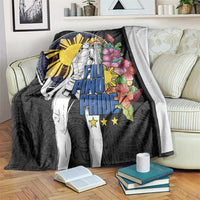Filipinos Lapu-Lapu Hero Philippines Blanket Hibiscus Flowers Style DT04 Black - Polynesian Pride