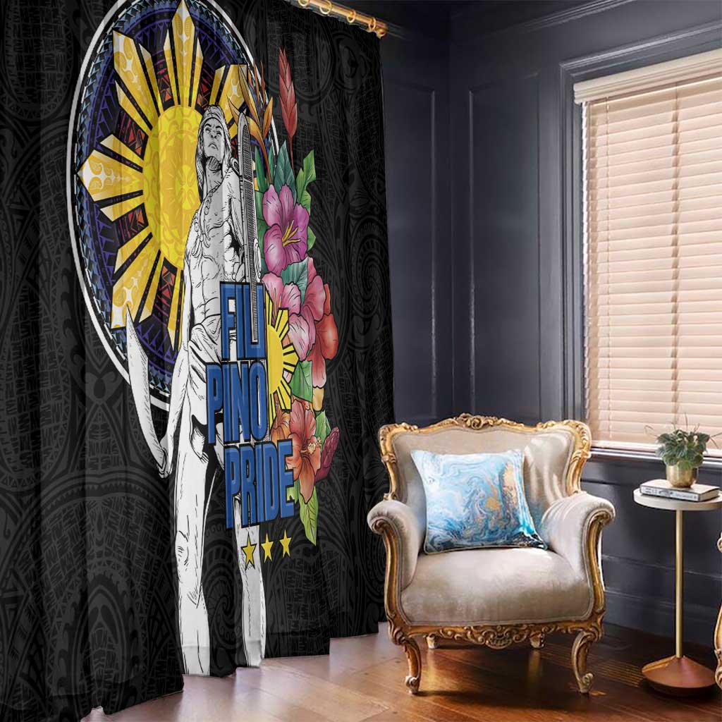 Filipinos Lapu-Lapu Hero Philippines Window Curtain Hibiscus Flowers Style DT04 - Polynesian Pride