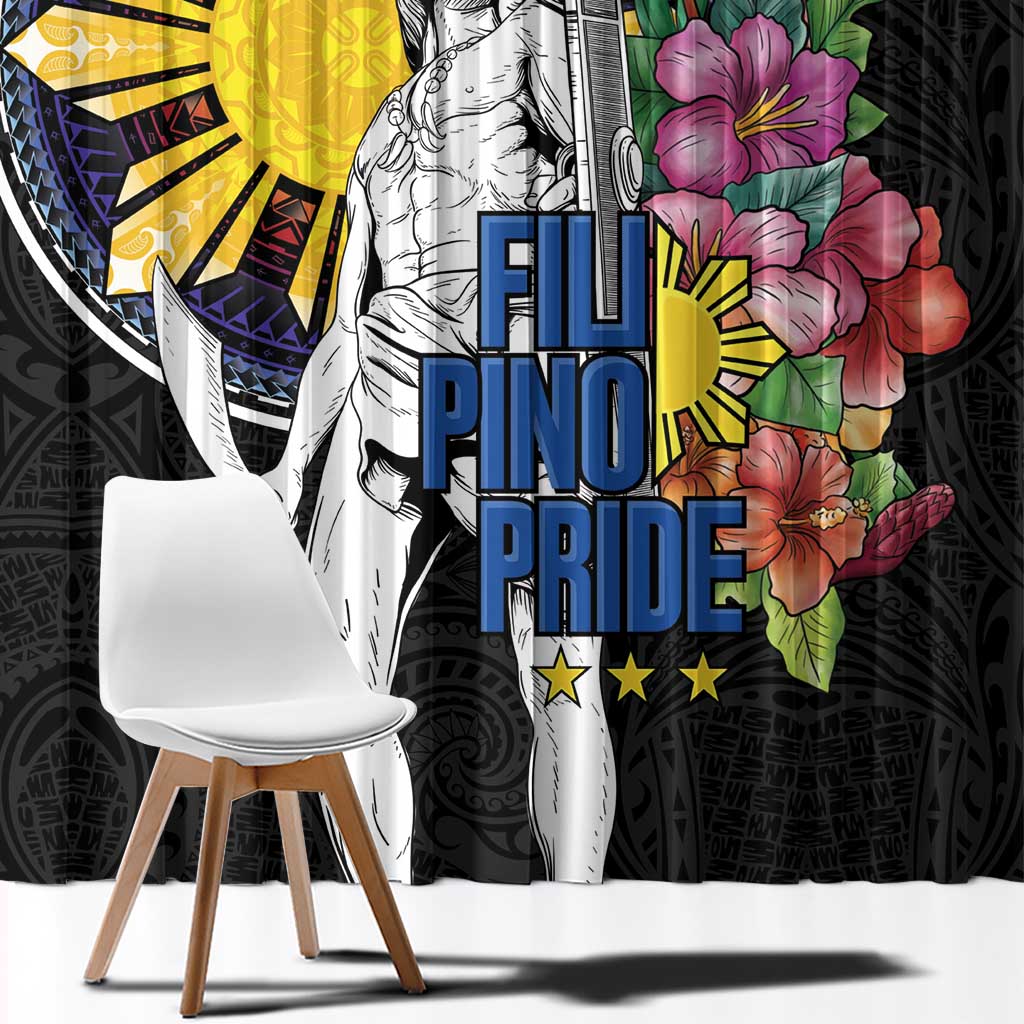 Filipinos Lapu-Lapu Hero Philippines Window Curtain Hibiscus Flowers Style DT04 - Polynesian Pride