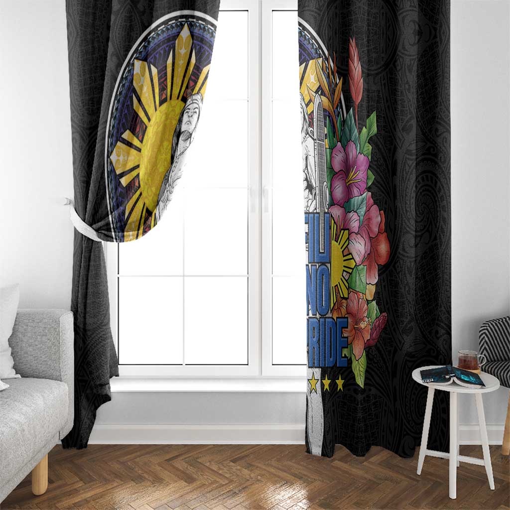Filipinos Lapu-Lapu Hero Philippines Window Curtain Hibiscus Flowers Style DT04 - Polynesian Pride