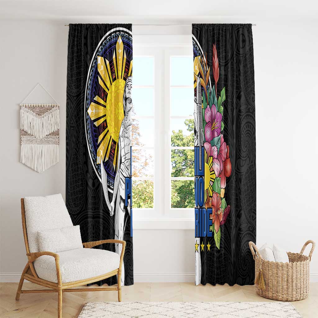 Filipinos Lapu-Lapu Hero Philippines Window Curtain Hibiscus Flowers Style DT04 - Polynesian Pride