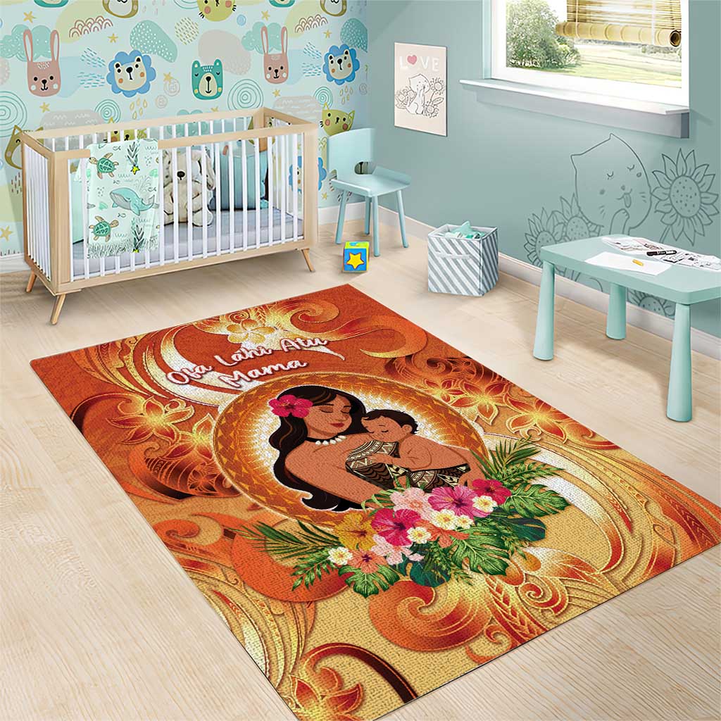 Tonga Mother's Day Area Rug I Love You Mom DT04 - Polynesian Pride