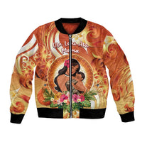 Personalised Tonga Mother's Day Bomber Jacket I Love You Mom DT04 Unisex Orange - Polynesian Pride