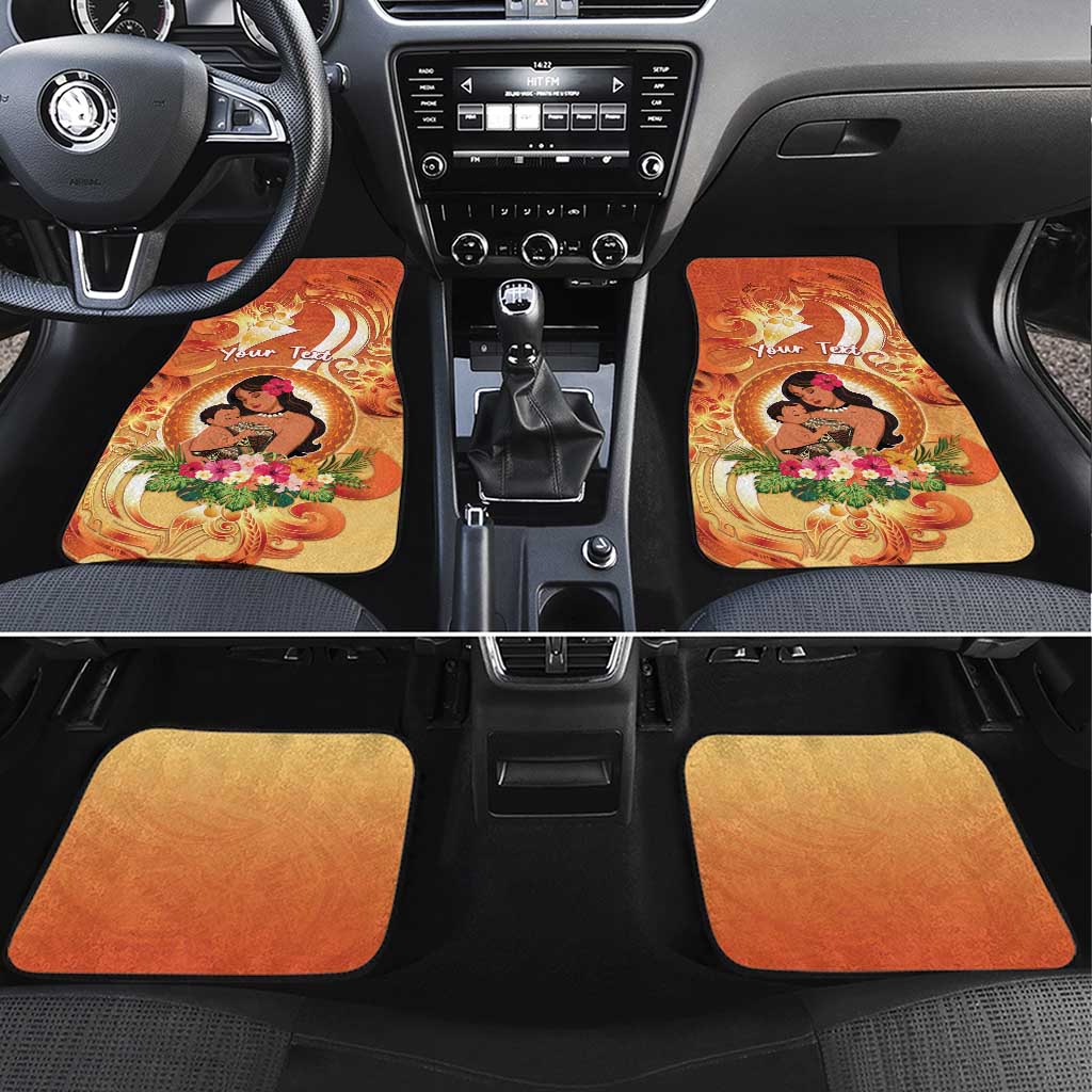Tonga Mother's Day Car Mats I Love You Mom DT04 Set 4pcs Orange - Polynesian Pride