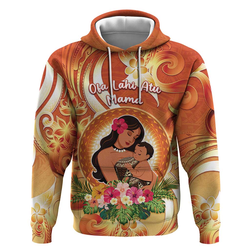 Personalised Tonga Mother's Day Hoodie I Love You Mom DT04 Pullover Hoodie Orange - Polynesian Pride