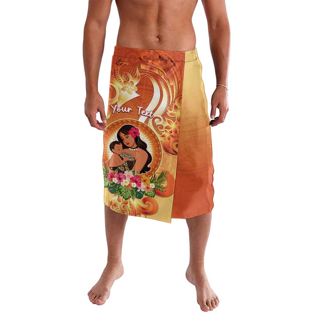 Personalised Tonga Mother's Day Lavalava I Love You Mom DT04 Orange - Polynesian Pride