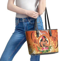 Tonga Mother's Day Leather Tote Bag I Love You Mom DT04 - Polynesian Pride