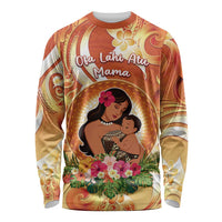 Personalised Tonga Mother's Day Long Sleeve Shirt I Love You Mom DT04 Unisex Orange - Polynesian Pride