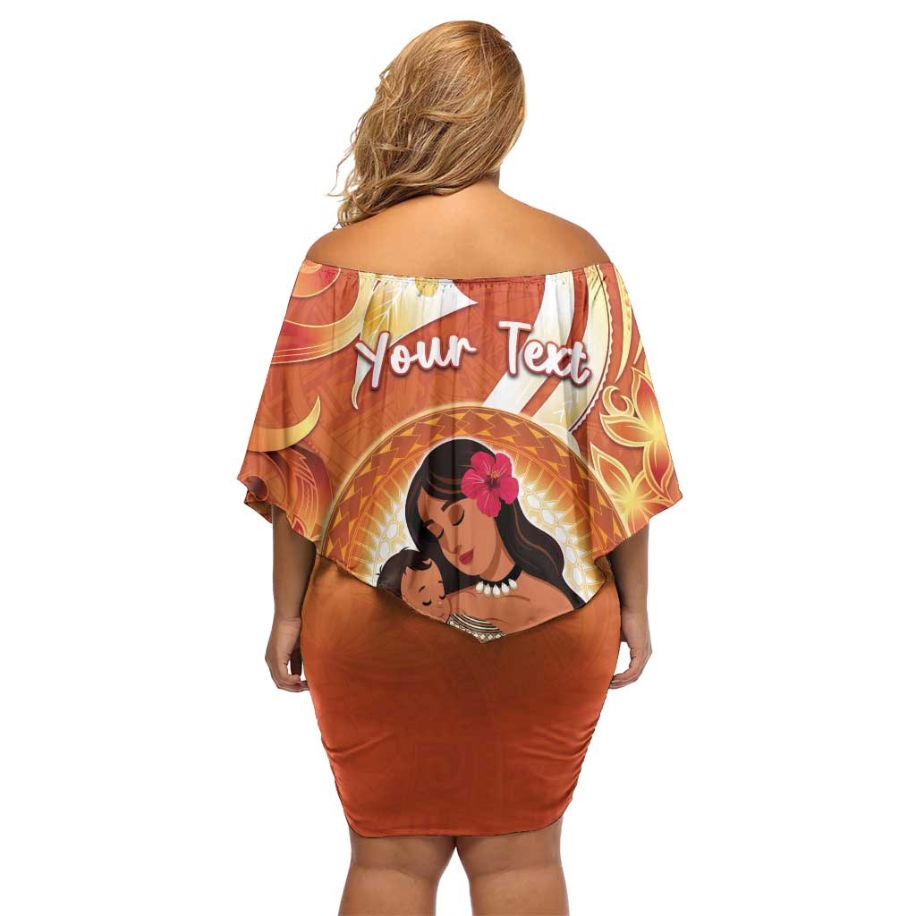 Personalised Tonga Mother's Day Off Shoulder Short Dress I Love You Mom DT04 - Polynesian Pride