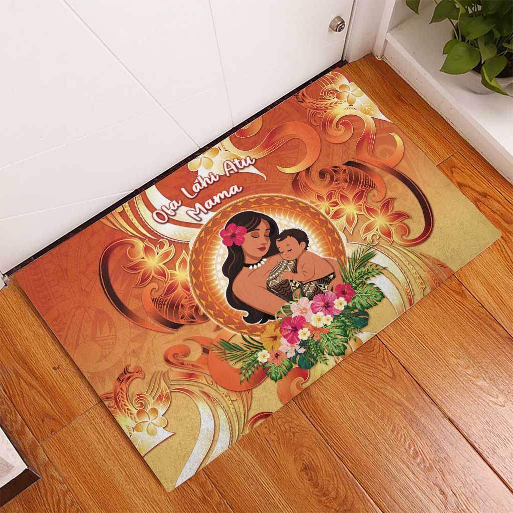 Tonga Mother's Day Rubber Doormat I Love You Mom DT04 - Polynesian Pride