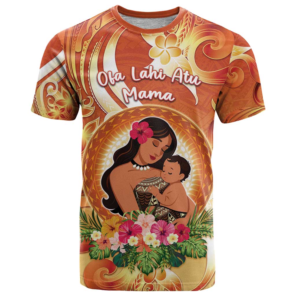 Personalised Tonga Mother's Day T Shirt I Love You Mom DT04 Orange - Polynesian Pride