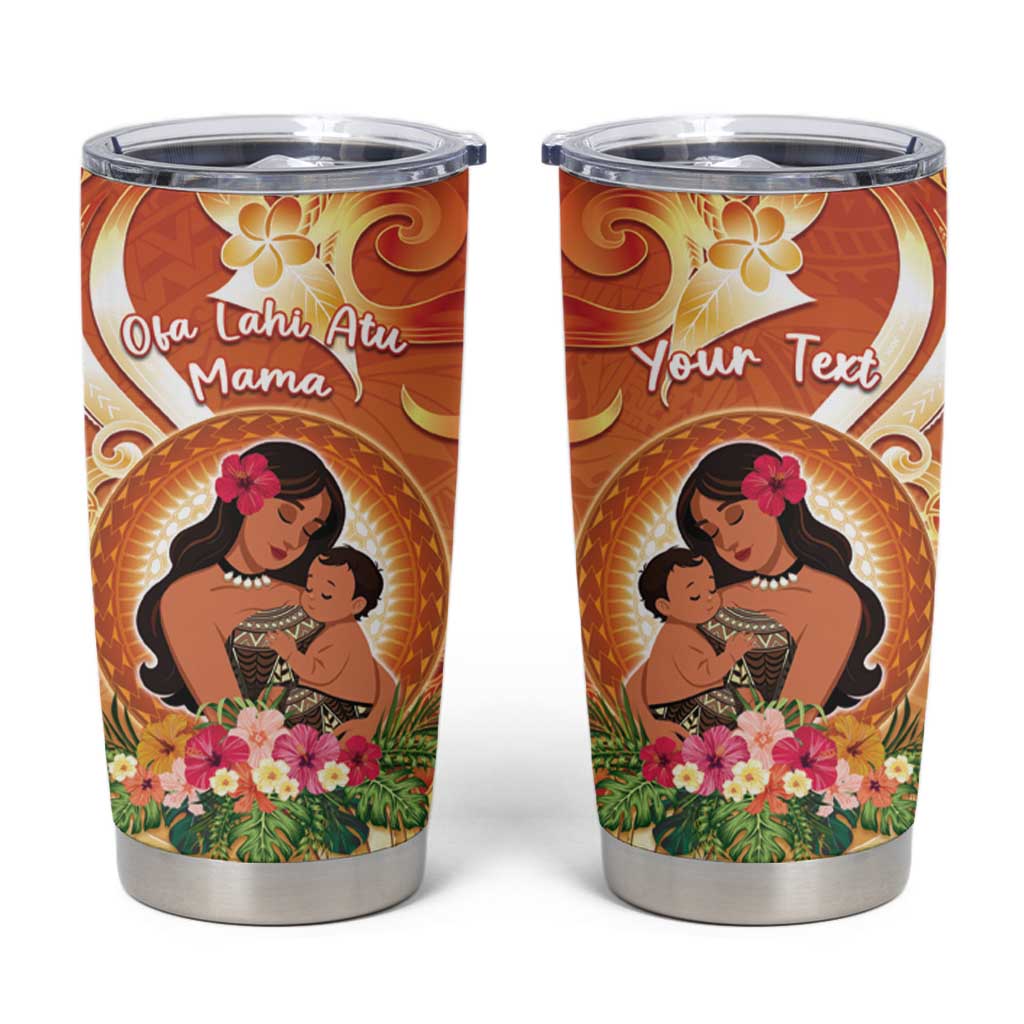 Personalised Tonga Mother's Day Tumbler Cup I Love You Mom DT04 Orange - Polynesian Pride