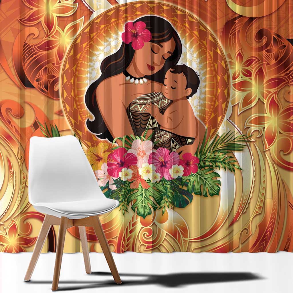 Tonga Mother's Day Window Curtain I Love You Mom DT04 - Polynesian Pride