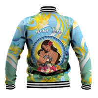 Personalised Fiji Mother's Day Baseball Jacket I Love You Mom DT04 - Polynesian Pride