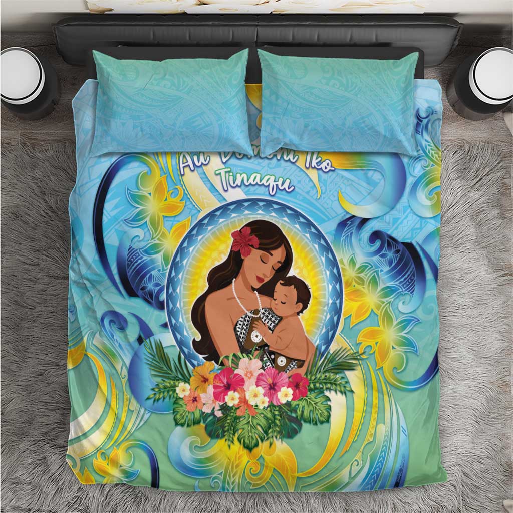 Fiji Mother's Day Bedding Set I Love You Mom DT04 Blue - Polynesian Pride