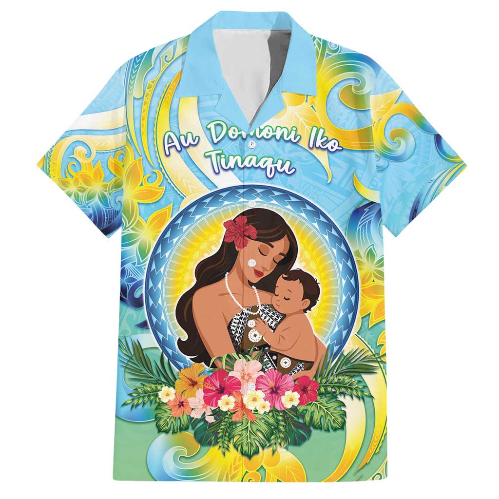 Personalised Fiji Mother's Day Hawaiian Shirt I Love You Mom DT04 Blue - Polynesian Pride