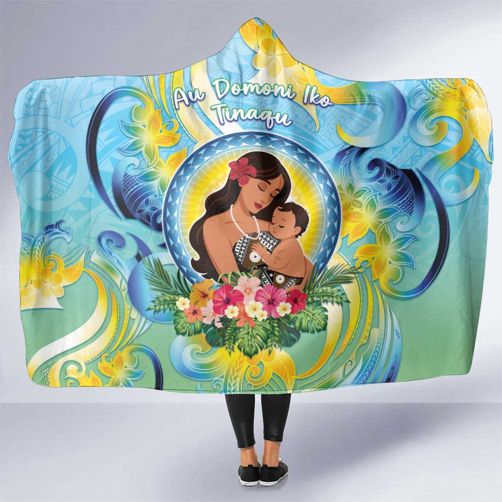 Fiji Mother's Day Hooded Blanket I Love You Mom DT04 One Size Blue - Polynesian Pride