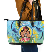 Fiji Mother's Day Leather Tote Bag I Love You Mom DT04 - Polynesian Pride