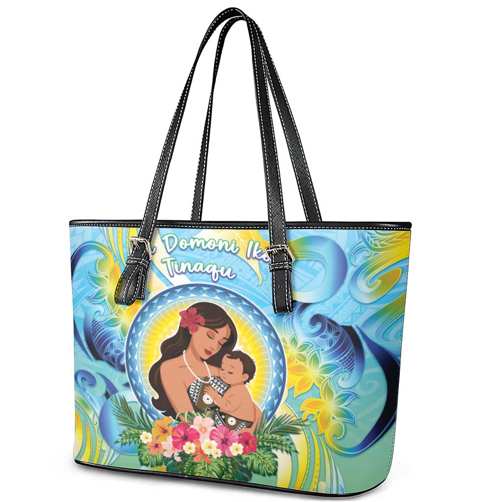 Fiji Mother's Day Leather Tote Bag I Love You Mom DT04 - Polynesian Pride
