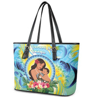 Fiji Mother's Day Leather Tote Bag I Love You Mom DT04 - Polynesian Pride