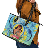 Fiji Mother's Day Leather Tote Bag I Love You Mom DT04 - Polynesian Pride