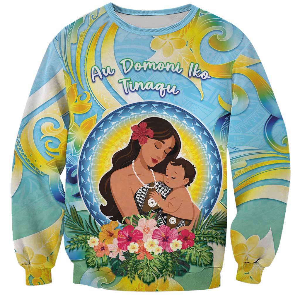 Personalised Fiji Mother's Day Sweatshirt I Love You Mom DT04 Unisex Blue - Polynesian Pride