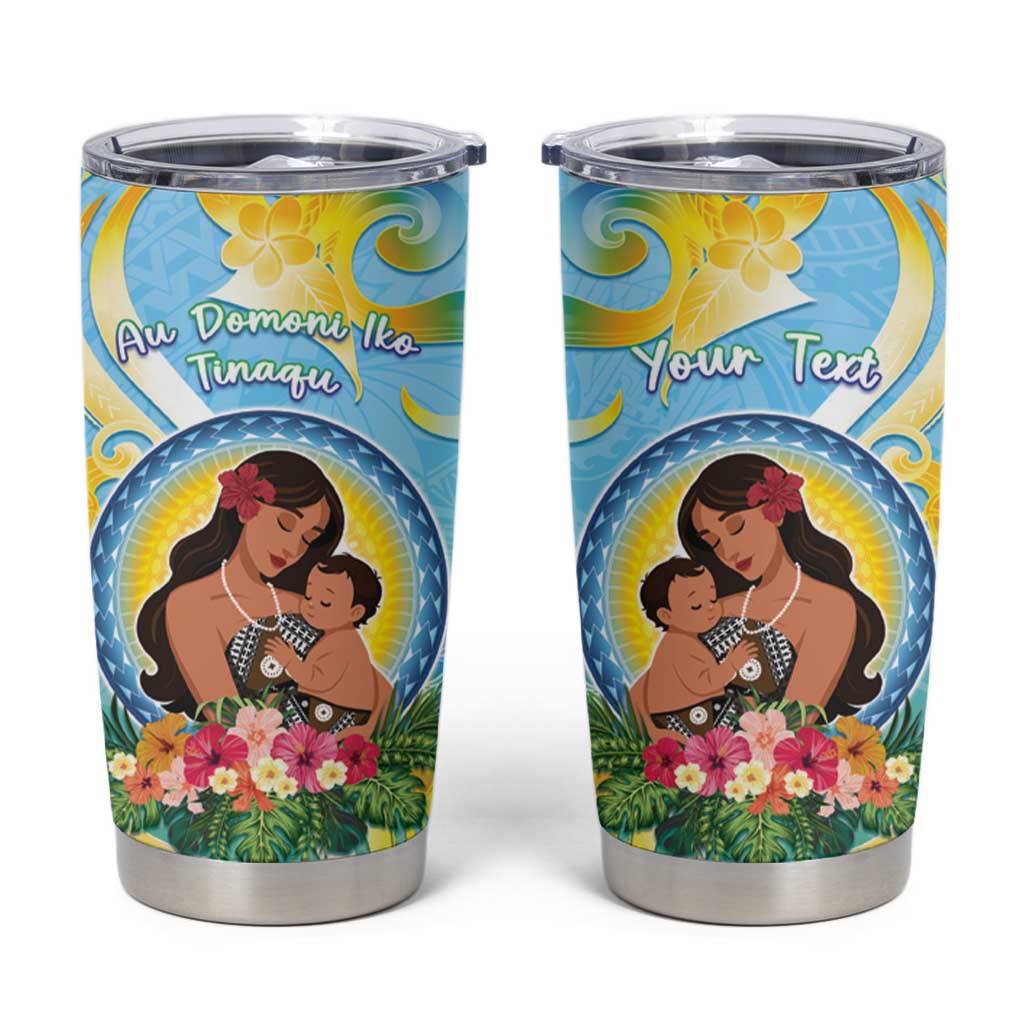 Personalised Fiji Mother's Day Tumbler Cup I Love You Mom DT04 Blue - Polynesian Pride