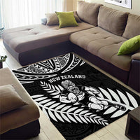New Zealand Rugby Area Rug Silver Fern Maori Pattern DT04 - Polynesian Pride