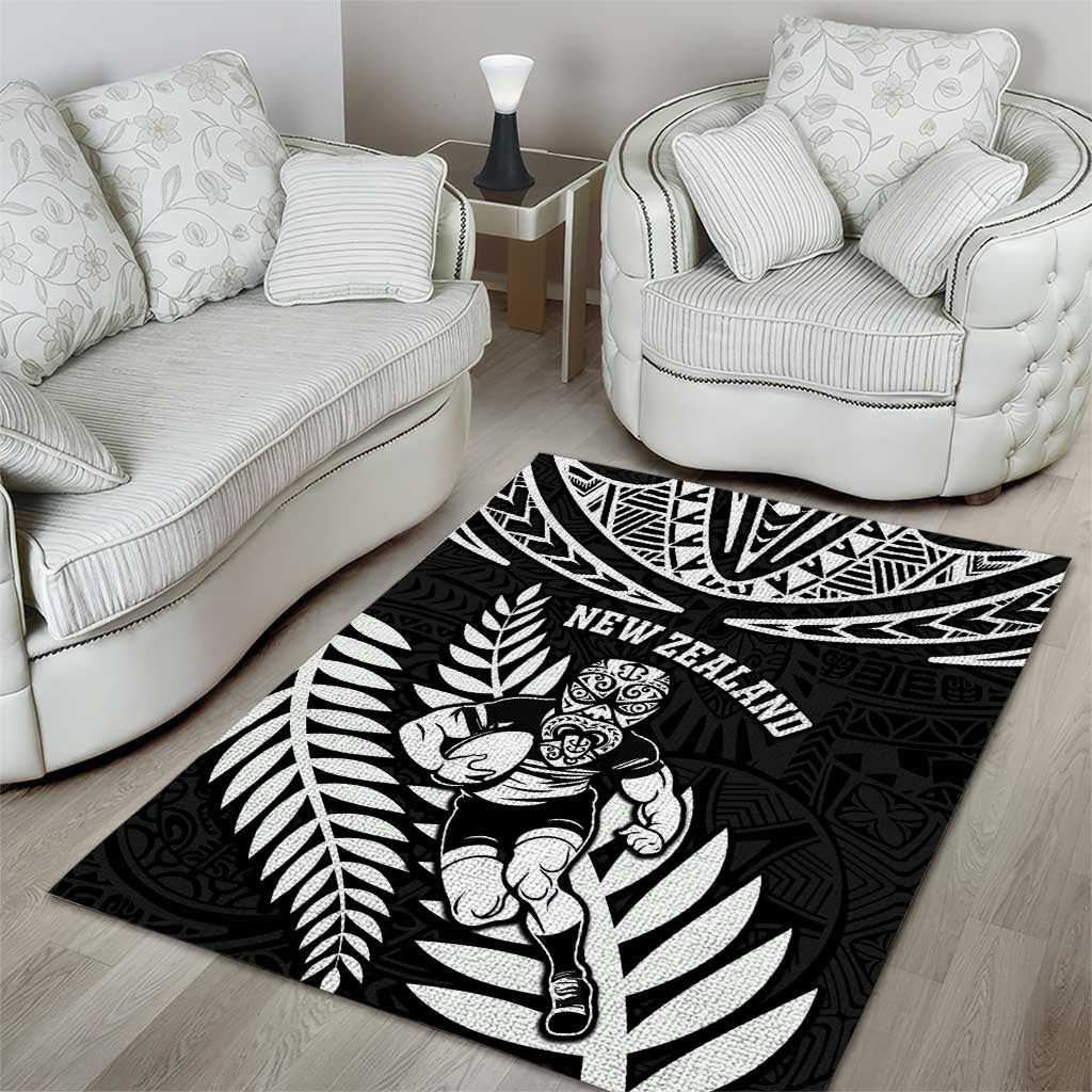 New Zealand Rugby Area Rug Silver Fern Maori Pattern DT04 - Polynesian Pride