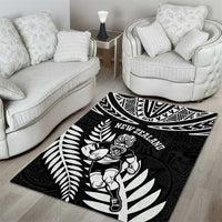 New Zealand Rugby Area Rug Silver Fern Maori Pattern DT04 - Polynesian Pride