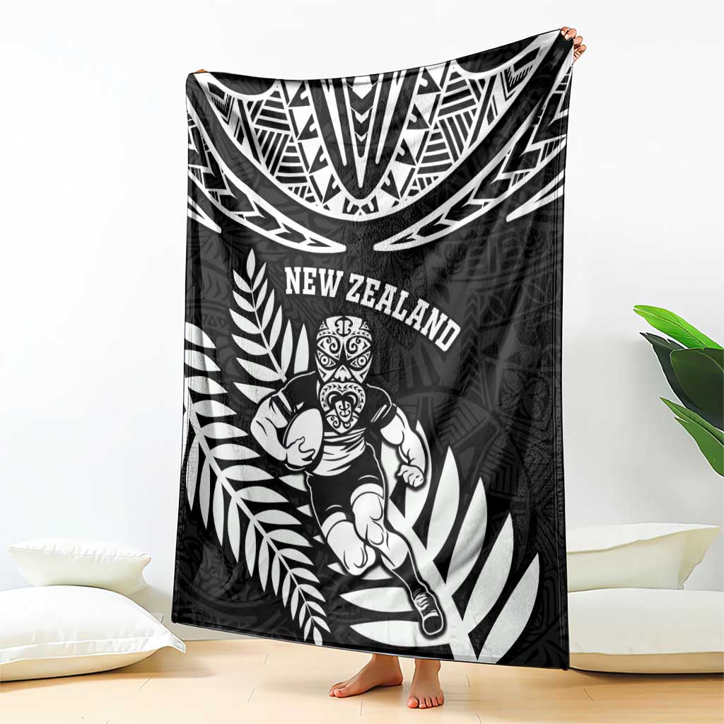 New Zealand Rugby Blanket Silver Fern Maori Pattern DT04 - Polynesian Pride