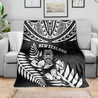 New Zealand Rugby Blanket Silver Fern Maori Pattern DT04 - Polynesian Pride