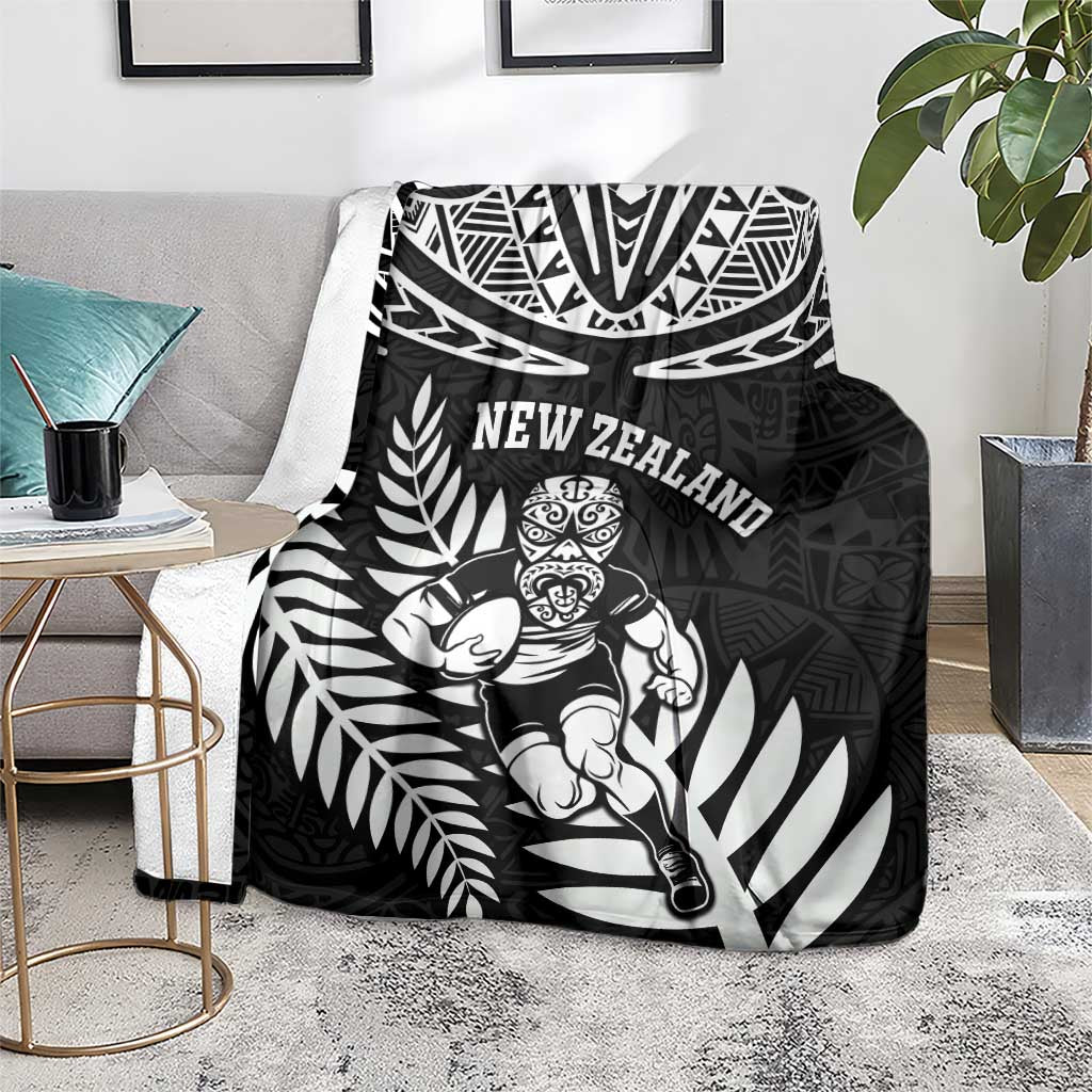 New Zealand Rugby Blanket Silver Fern Maori Pattern DT04 - Polynesian Pride