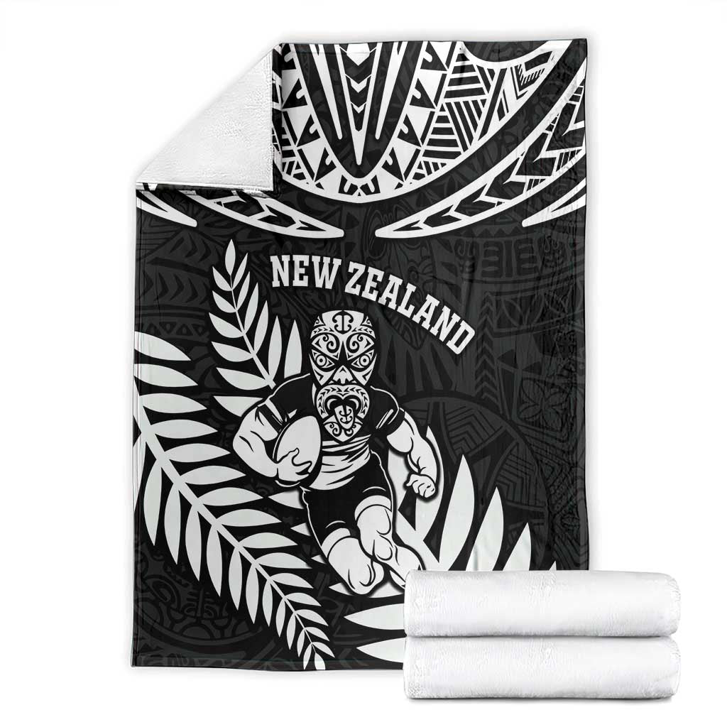 New Zealand Rugby Blanket Silver Fern Maori Pattern DT04 - Polynesian Pride
