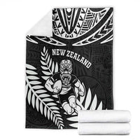 New Zealand Rugby Blanket Silver Fern Maori Pattern DT04 - Polynesian Pride