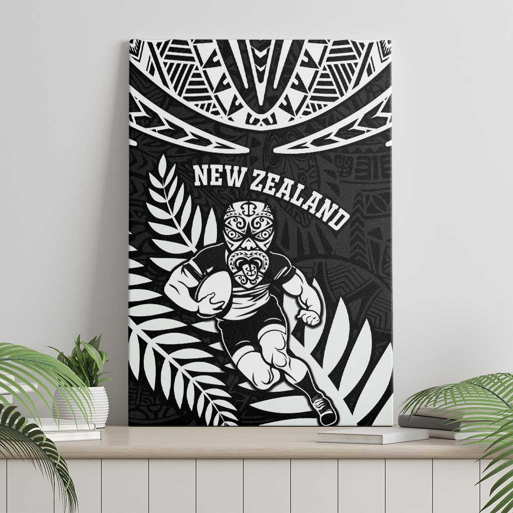 New Zealand Rugby Canvas Wall Art Silver Fern Maori Pattern DT04 - Polynesian Pride
