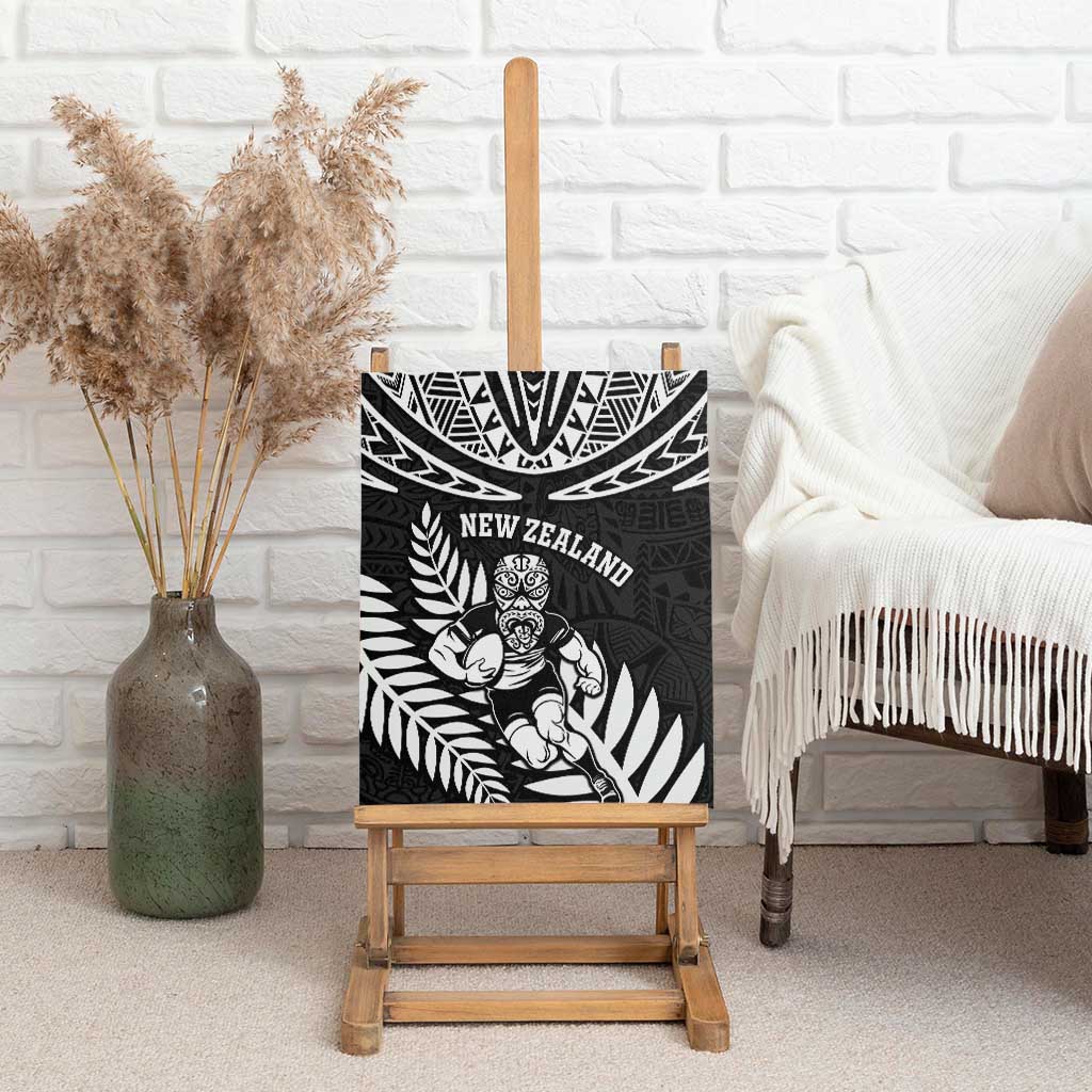 New Zealand Rugby Canvas Wall Art Silver Fern Maori Pattern DT04 - Polynesian Pride