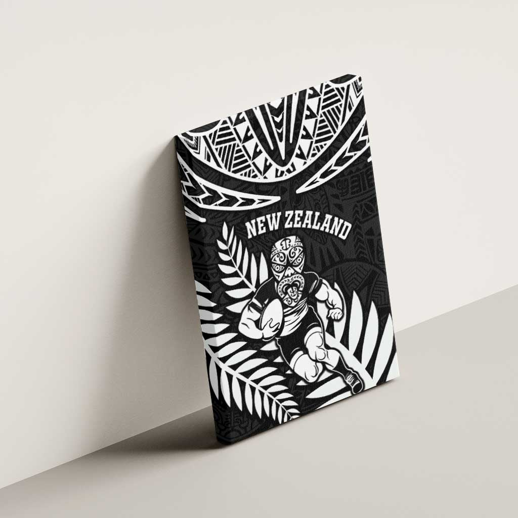 New Zealand Rugby Canvas Wall Art Silver Fern Maori Pattern DT04 - Polynesian Pride