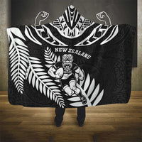 New Zealand Rugby Hooded Blanket Silver Fern Maori Pattern DT04 - Polynesian Pride