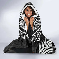 New Zealand Rugby Hooded Blanket Silver Fern Maori Pattern DT04 - Polynesian Pride