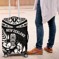New Zealand Rugby Luggage Cover Silver Fern Maori Pattern DT04 Black - Polynesian Pride