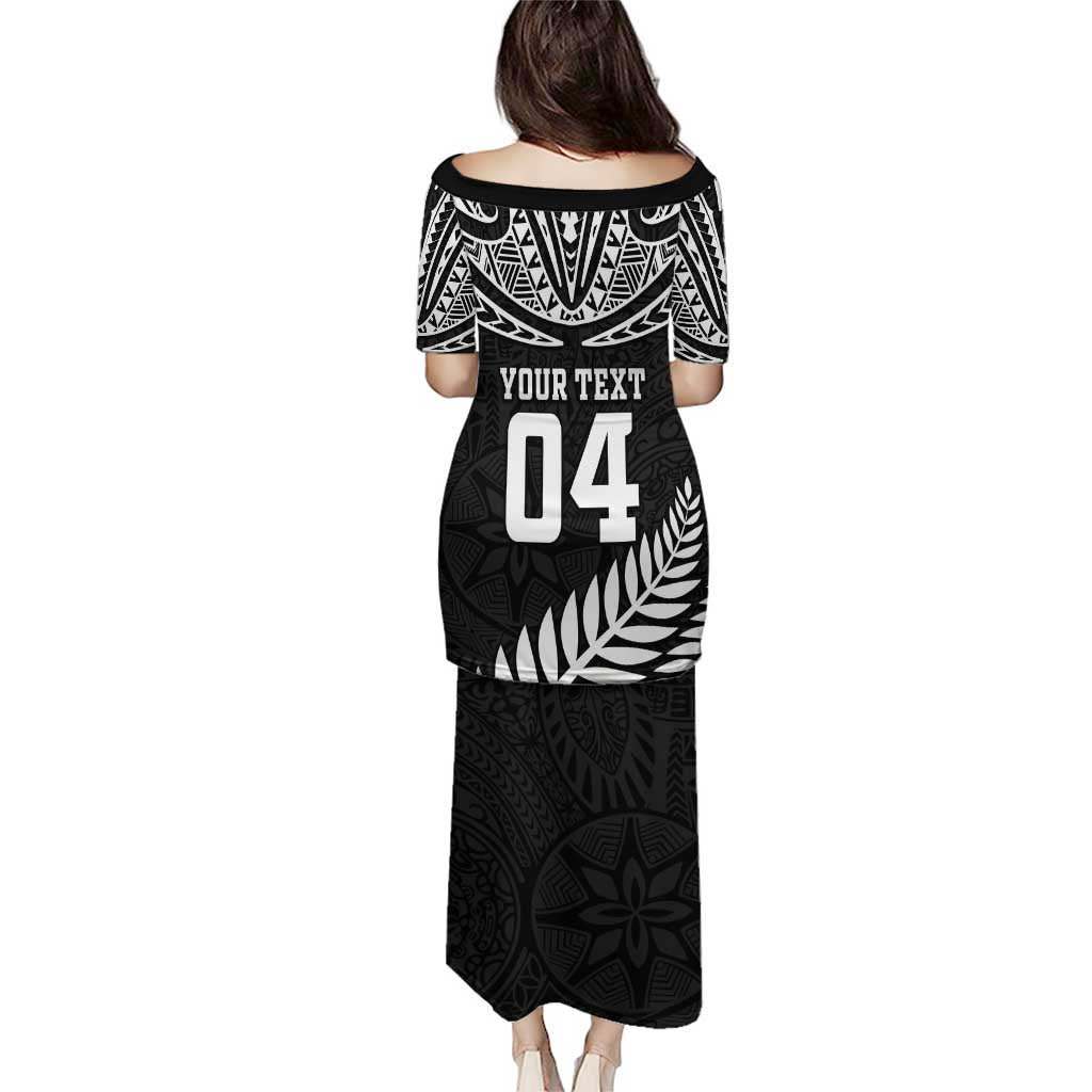 Custom New Zealand Rugby Puletasi Silver Fern Maori Pattern DT04 - Polynesian Pride