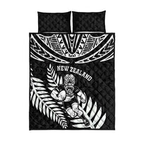 New Zealand Rugby Quilt Bed Set Silver Fern Maori Pattern DT04 - Polynesian Pride