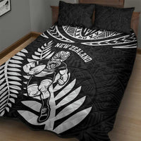 New Zealand Rugby Quilt Bed Set Silver Fern Maori Pattern DT04 - Polynesian Pride