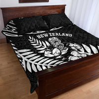 New Zealand Rugby Quilt Bed Set Silver Fern Maori Pattern DT04 - Polynesian Pride