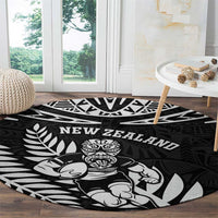 New Zealand Rugby Round Carpet Silver Fern Maori Pattern DT04 - Polynesian Pride